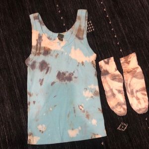 Tie dye tank top and socks set